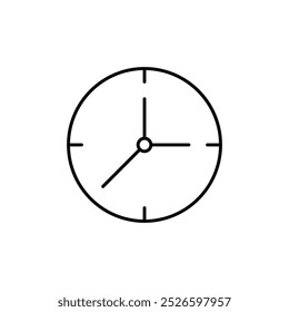 clock icon. Outline style design isolated on white background