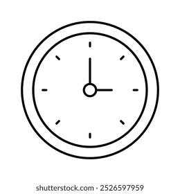 clock icon. Outline style design isolated on white background