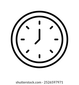 clock icon. Outline style design isolated on white background