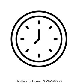 Uhrsymbol. Gliederungsdesign einzeln auf weißem Hintergrund