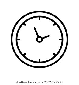 clock icon. Outline style design isolated on white background
