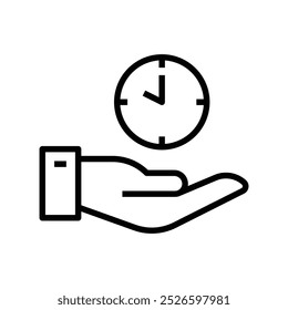 icono de reloj. Diseño de estilo de contorno aislado sobre fondo blanco