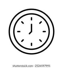 clock icon. Outline style design isolated on white background
