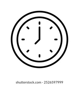 icono de reloj. Diseño de estilo de contorno aislado sobre fondo blanco