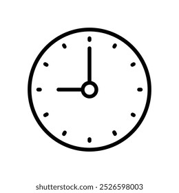 icono de reloj. Diseño de estilo de contorno aislado sobre fondo blanco