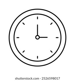 clock icon. Outline style design isolated on white background