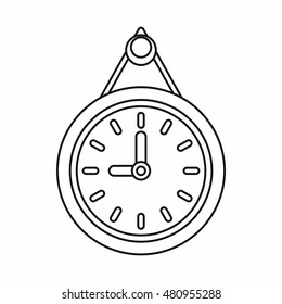 Clock icon in outline style on a white background vector illustration
