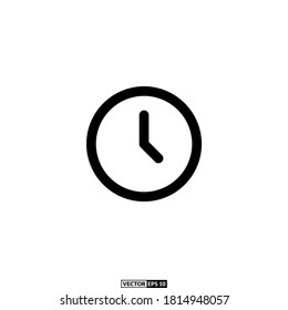 clock icon outline vector design