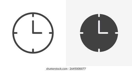Icono de reloj Signo de Vector de contorno