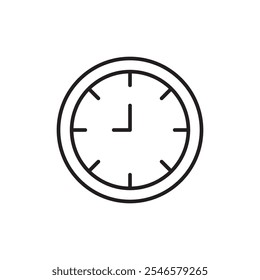Clock icon Outline vector for web ui