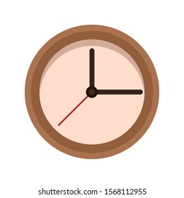 clock icon over white background, vector illustration