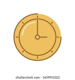 clock icon over white background, flat style, vector illustration