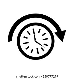 clock icon over white background. vector illustration