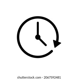 Clock icon. Passage time icon with arrow. vector illustration