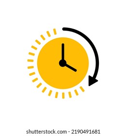 Clock icon. Passage time icon with arrow. vector illustration
