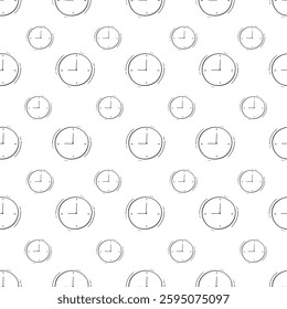 clock icon pattern. clock icon seamless pattern. doodle clock icon seamless pattern. doodle clock icon background