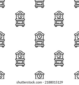 clock icon pattern. Seamless clock pattern on white background.