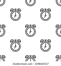 clock icon pattern. Seamless clock pattern on white background.