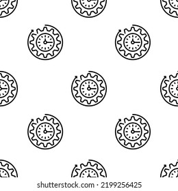 clock icon pattern. Seamless clock pattern on white background.