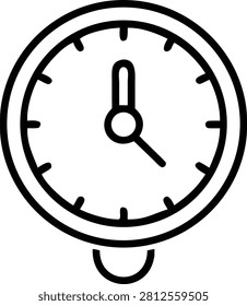 Clock icon with pendulum for timekeeping and measurement illustration.