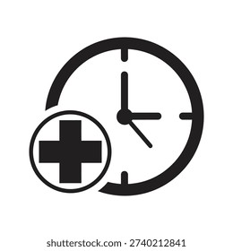 Clock icon with plus sign representing time extension or added hours for project deadline