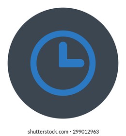 Clock icon from Primitive Round Buttons OverColor Set. This round flat button is drawn with smooth blue colors on a white background.