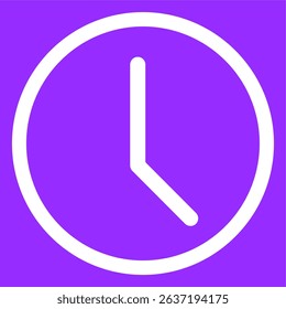 Clock icon with purple background