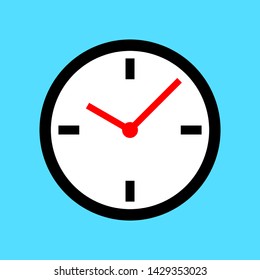 clock icon with red hand pointer isolated on blur background. 