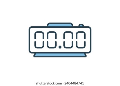 icono de reloj. icono relacionado con la web básica y la interfaz de usuario. adecuado para sitio web, aplicación, interfaces de usuario, imprimible, etc. estilo de icono de línea plana. diseño de vector simple editable