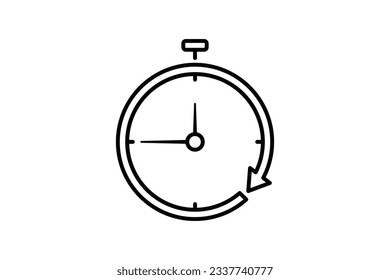 Clock icon. Icon related to stationery. line icon style. Simple vector design editable