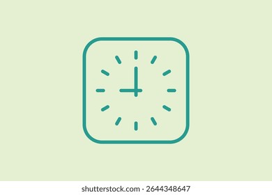Clock icon. icon related to UI elements. suitable for web site, app, user interfaces,element, printable etc. line icon style. simple vector design editable