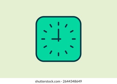Clock icon. icon related to UI elements. suitable for web site, app, user interfaces,element, printable etc. flat line icon style. simple vector design editable