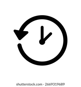 Icono de reloj que representa el tiempo, la historia y los plazos para proyectos comerciales o personales.