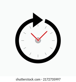 Icono de reloj. Símbolo de tiempo redondo - vector.