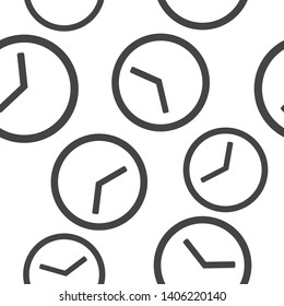 Clock icon  seamless pattern on a white background.