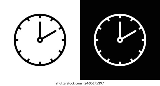 Clock Icon Set. 2 AM or PM Time Vector Symbol.