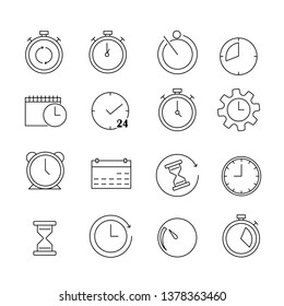 Clock icon set