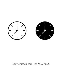 clock icon set color editable on white background