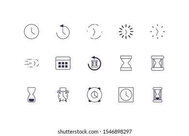 Clock icon set design, Time tool instrument second deadline measure and measure theme Vector illustration