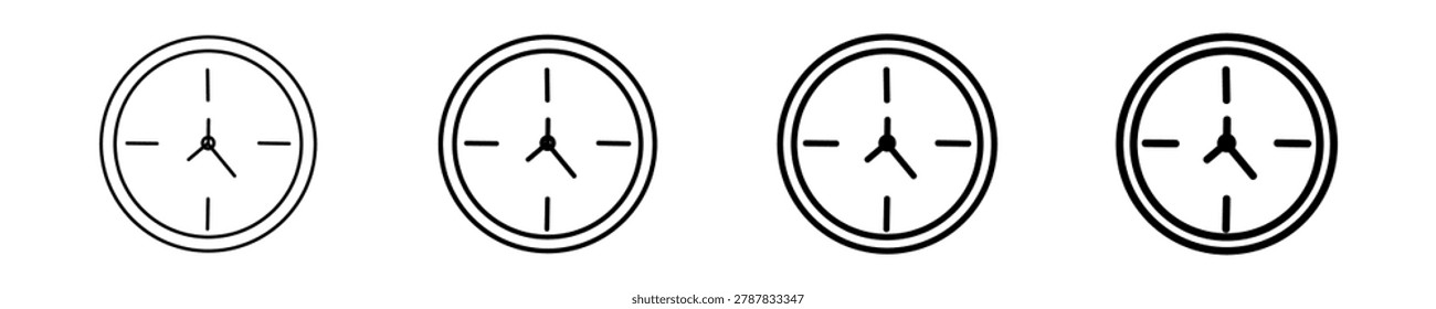 Clock Icon Set Different Style Collection