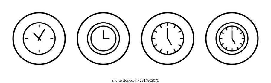 Clock icon set illustration. Time sign and symbol. watch icon