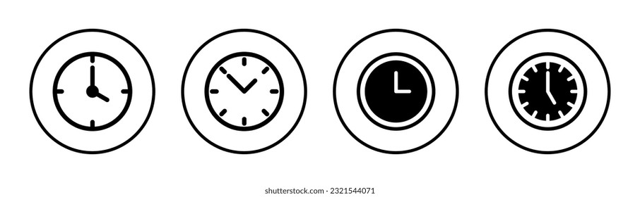 Clock icon set illustration. Time sign and symbol. watch icon