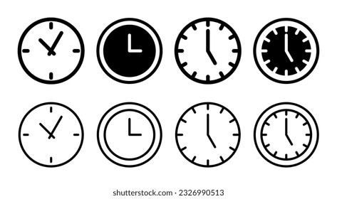 Clock icon set illustration. Time sign and symbol. watch icon