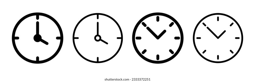 Clock icon set illustration. Time sign and symbol. watch icon
