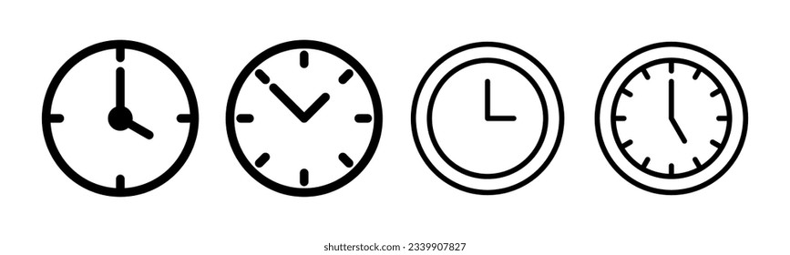Ilustración de conjunto de iconos de reloj. Signo y símbolo de tiempo. icono de reloj