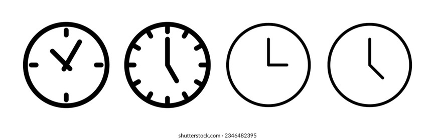 Ilustración de conjunto de iconos de reloj. Signo y símbolo de tiempo. icono de reloj