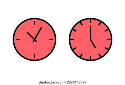 Clock icon set illustration. Time sign and symbol. watch icon