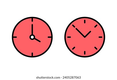 Clock icon set illustration. Time sign and symbol. watch icon