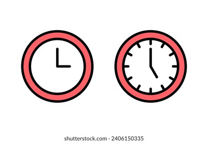 Clock icon set illustration. Time sign and symbol. watch icon