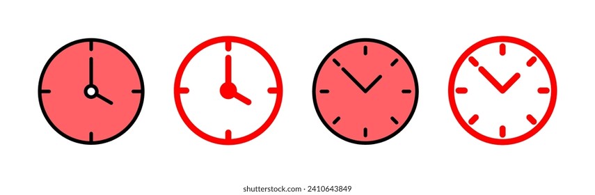 Clock icon set illustration. Time sign and symbol. watch icon